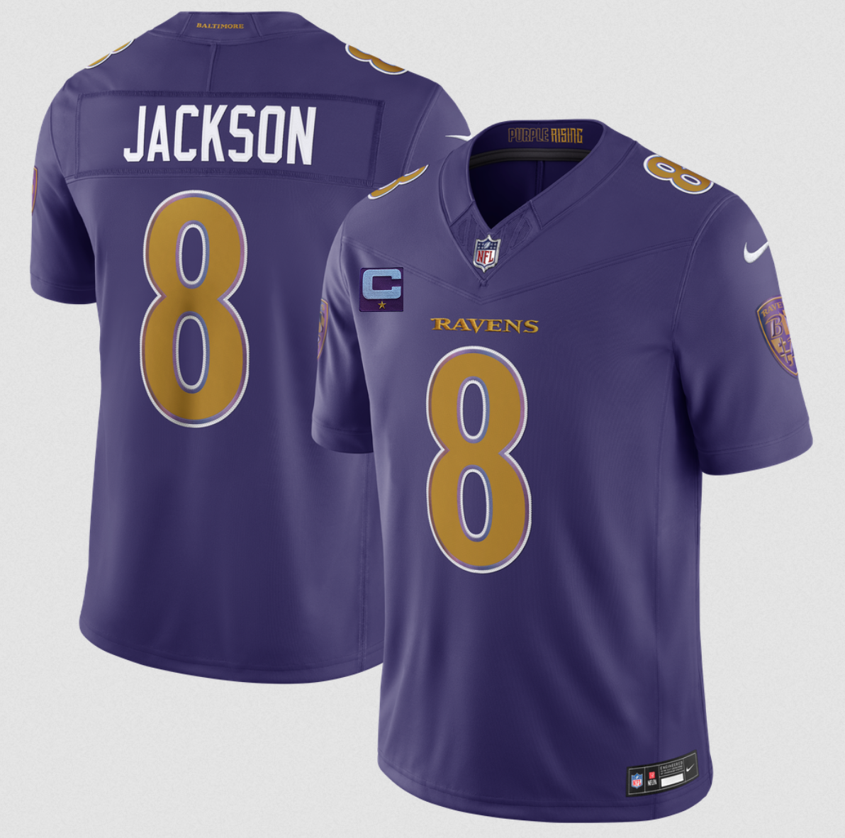 Men's Purple Baltimore Ravens #8 Lamar Jackson 2026 F.U.S.E. Alternate Vapor Stitched Limited Football Jersey